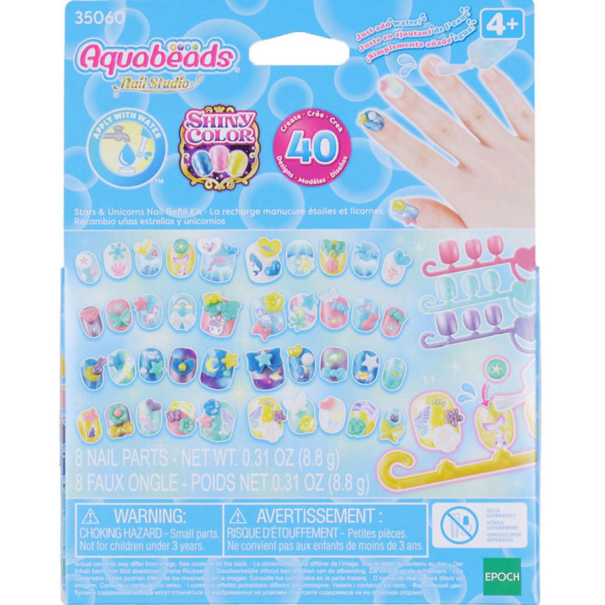 Aquabeads Perlesæt - Nail Studio - Stars & Unicorns Nail Refill