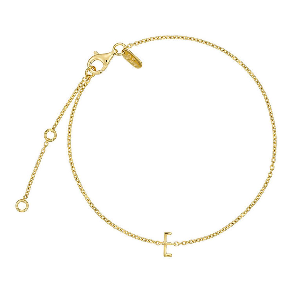 Design Letters Armbånd - E - 18K Guldbelagt