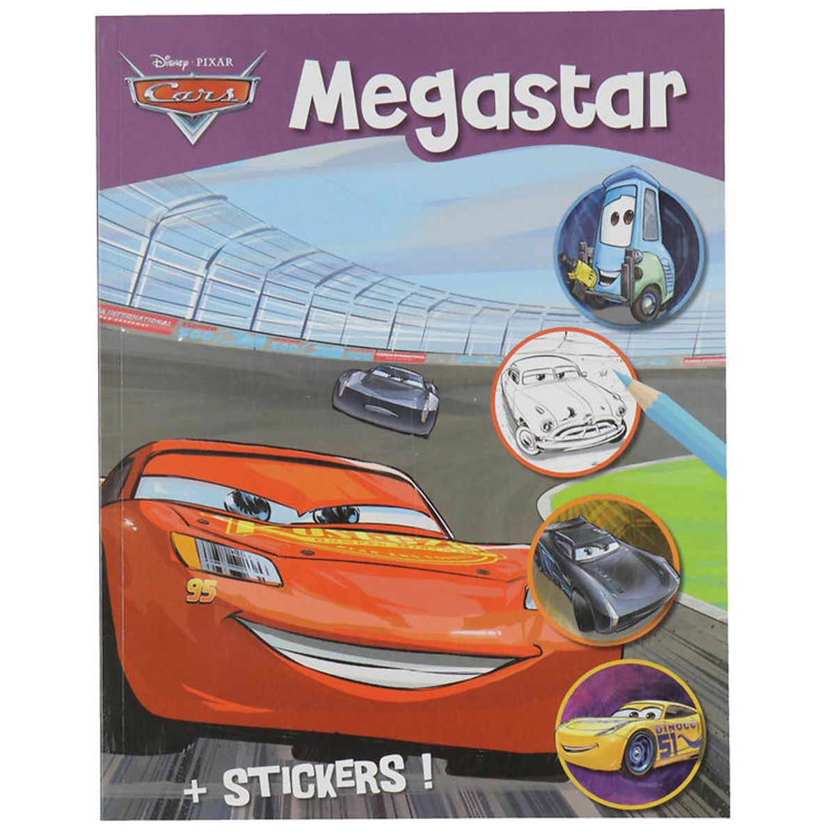 Megastar Malebog m. Klistermærker - 128 Sider - Disney Cars