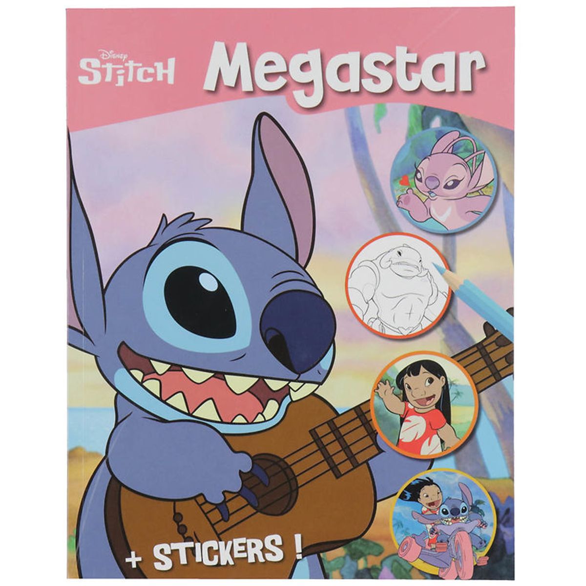 Megastar Malebog m. Klistermærker - 128 Sider - Disney Stitch