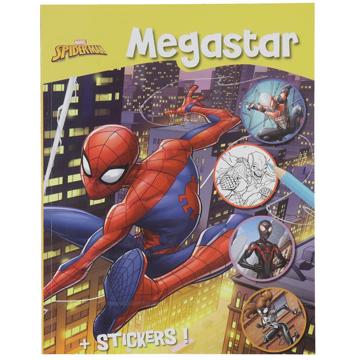 Megastar Malebog m. Klistermærker - 128 Sider - Marvel Spiderman