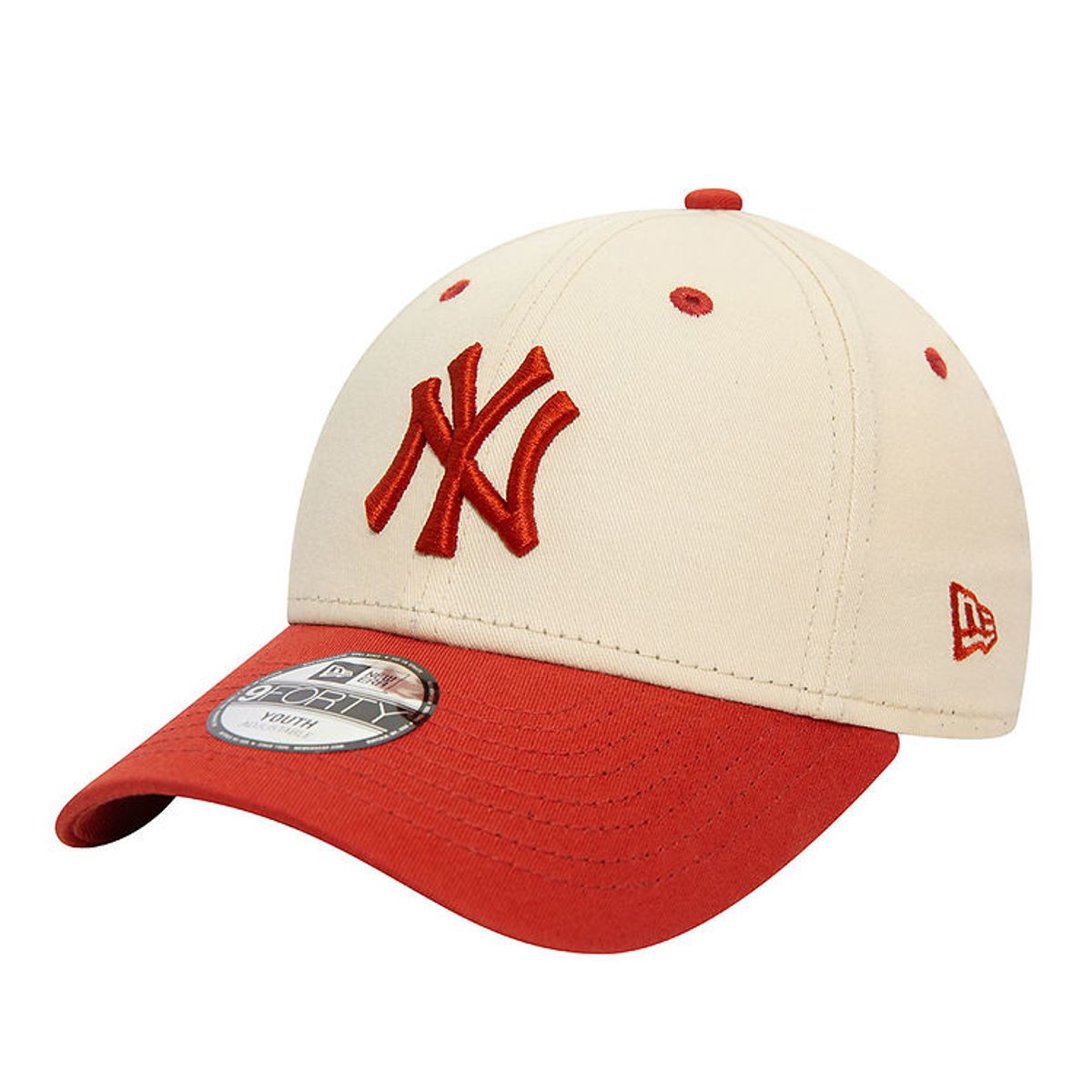 New Era Kasket - 9Forty - New York Yankees - Light Beige/Rød