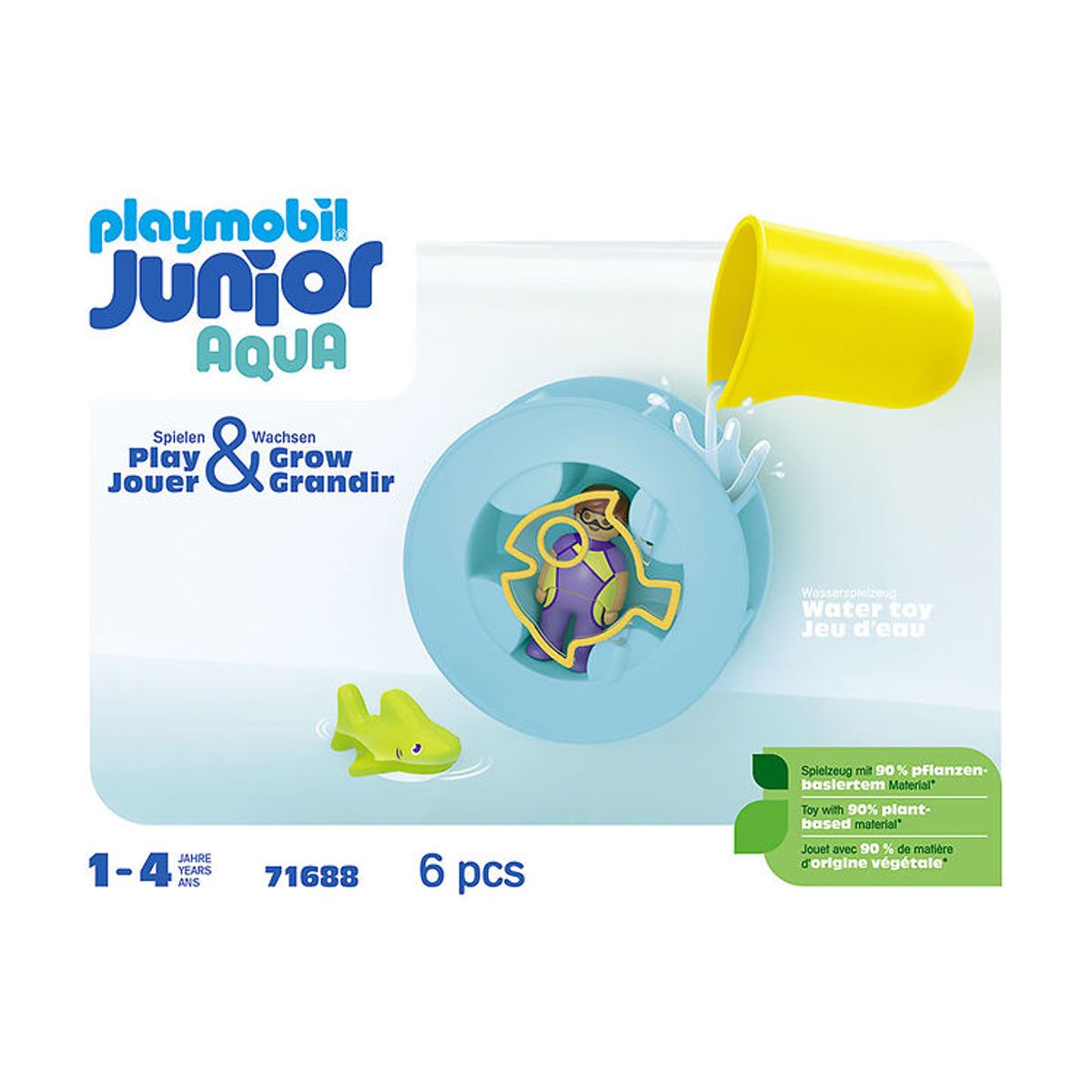 Playmobil Junior Aqua - Vandhjulet Med Babyhaj - 71688 - 6 Dele