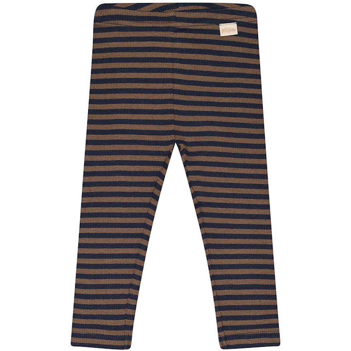 Petit Piao Leggings - Rib - Modal - Chocolate Brown/Indigo Plum