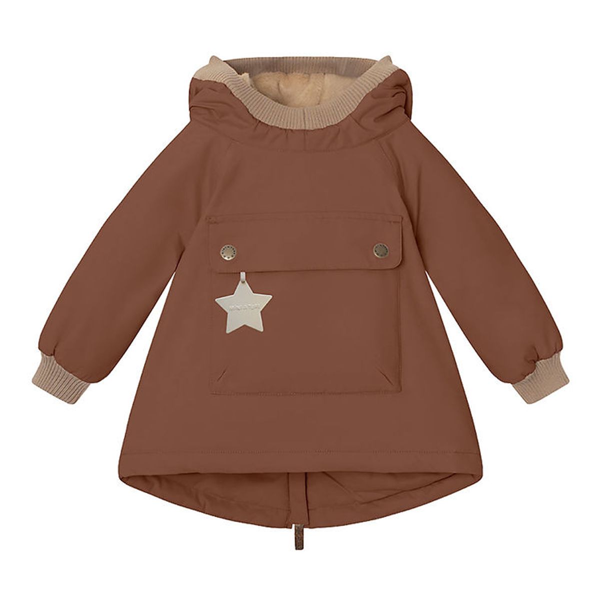 Mini A Ture Vinterjakke - Babywen Fleece - Rootbeer Brown