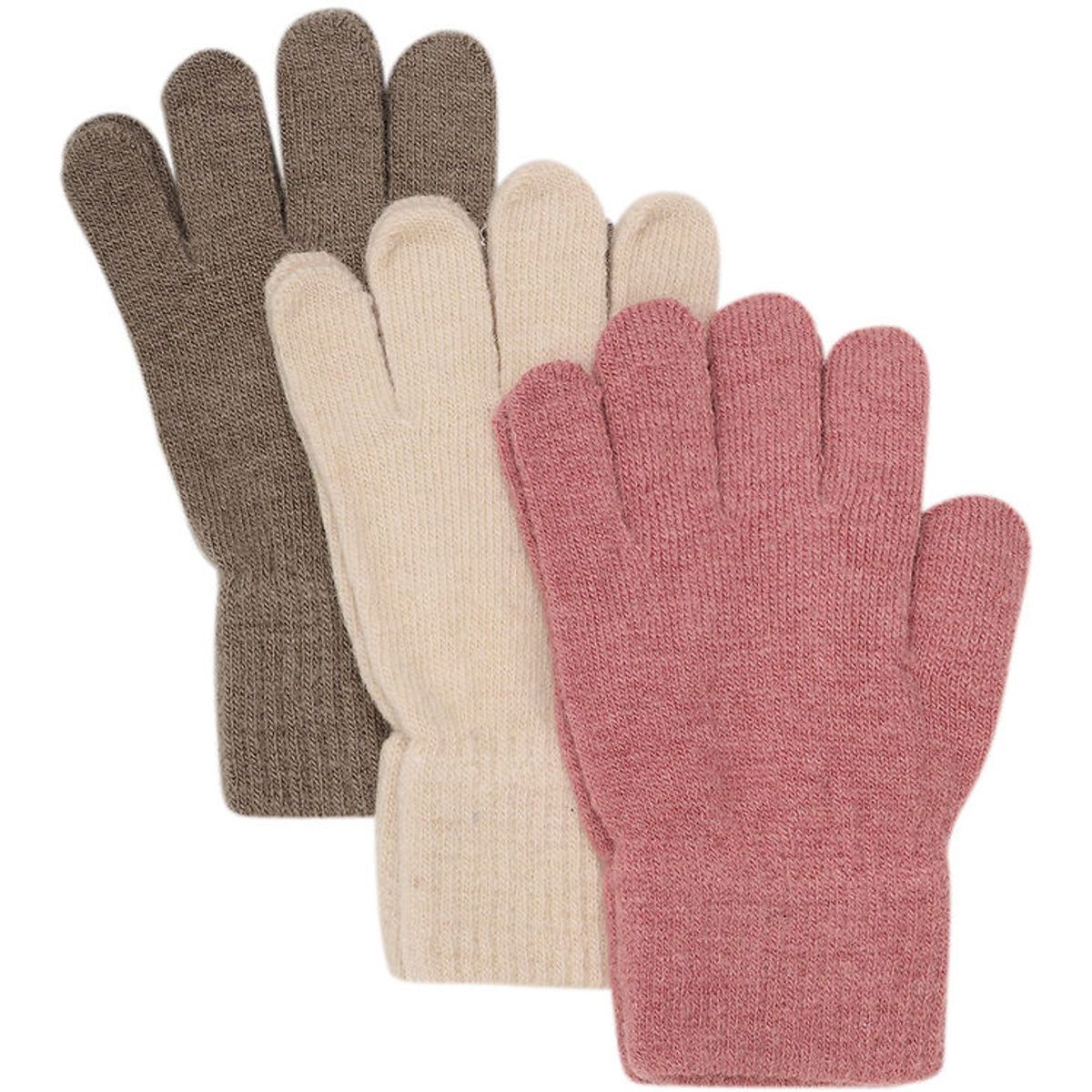 Minymo Handsker - Uld - 3-pak - Dusty Rose