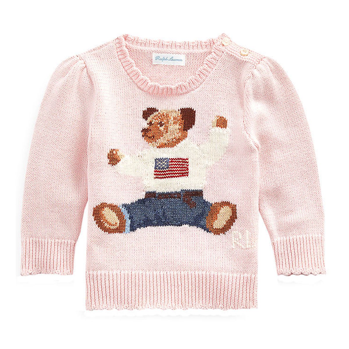 Polo Ralph Lauren Bluse - Strik - Rosa m. Bamse