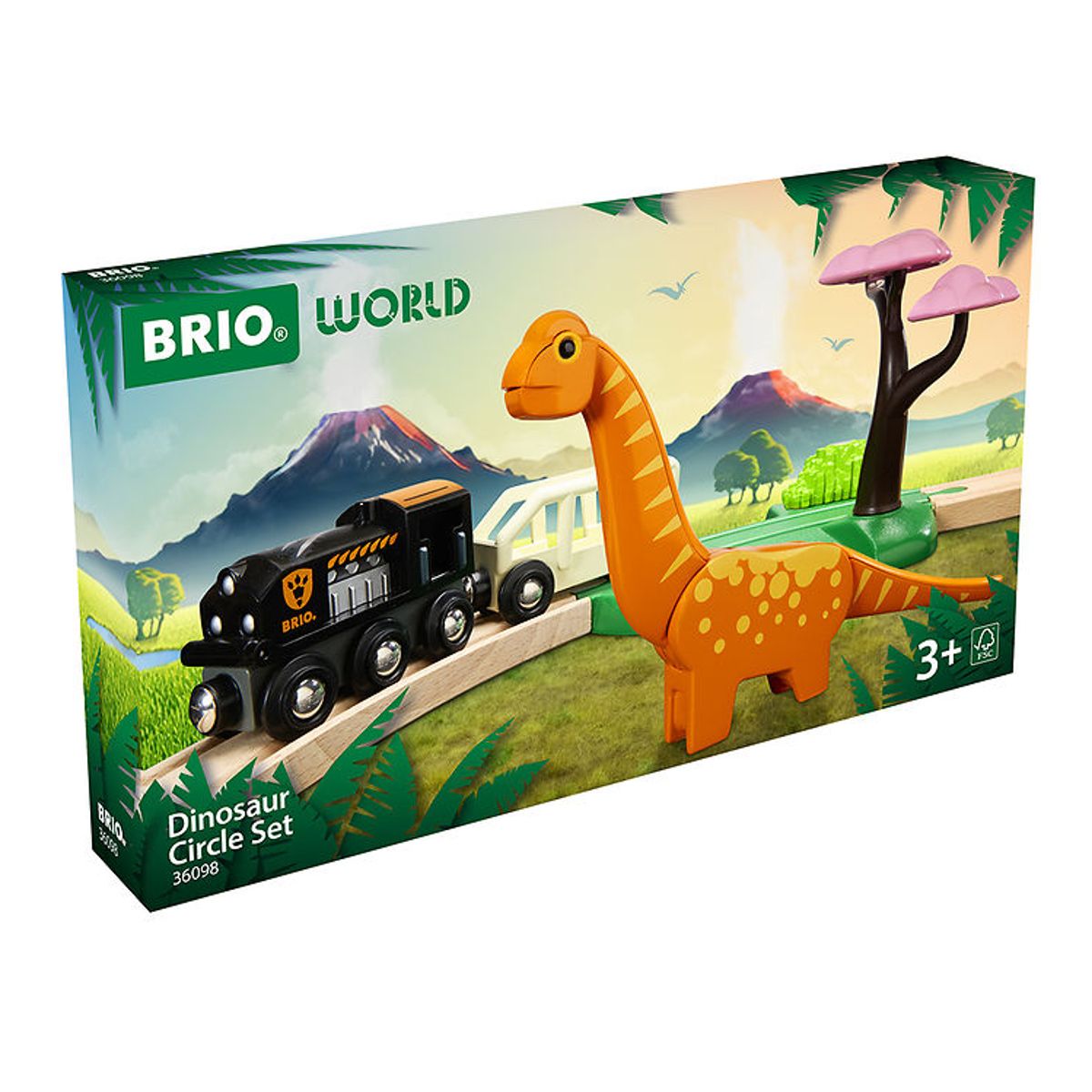 BRIO World Togbane - Cirkelsæt Dinosaur - 12 Dele - 36098