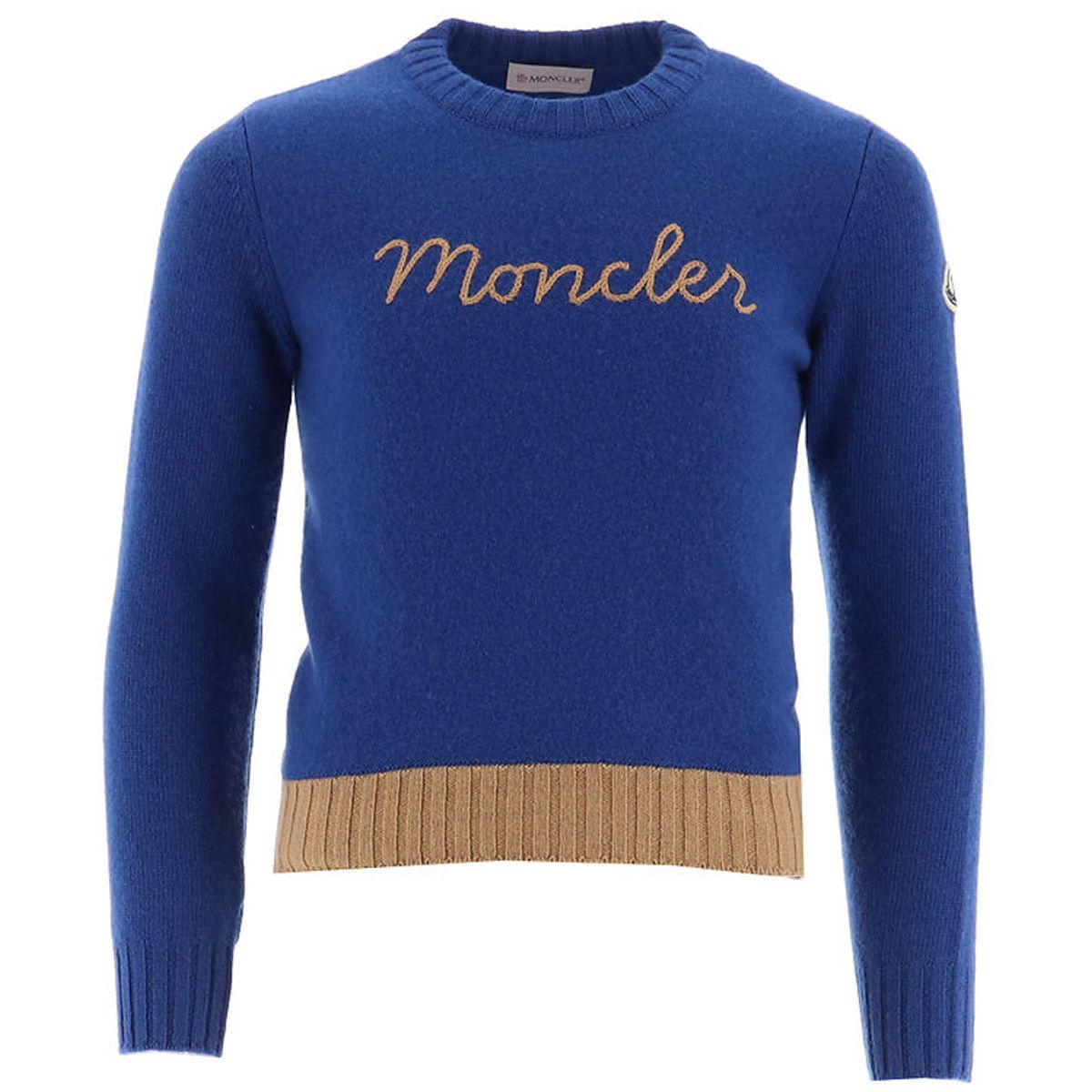 Moncler Bluse - Uld - Blå m. Brun