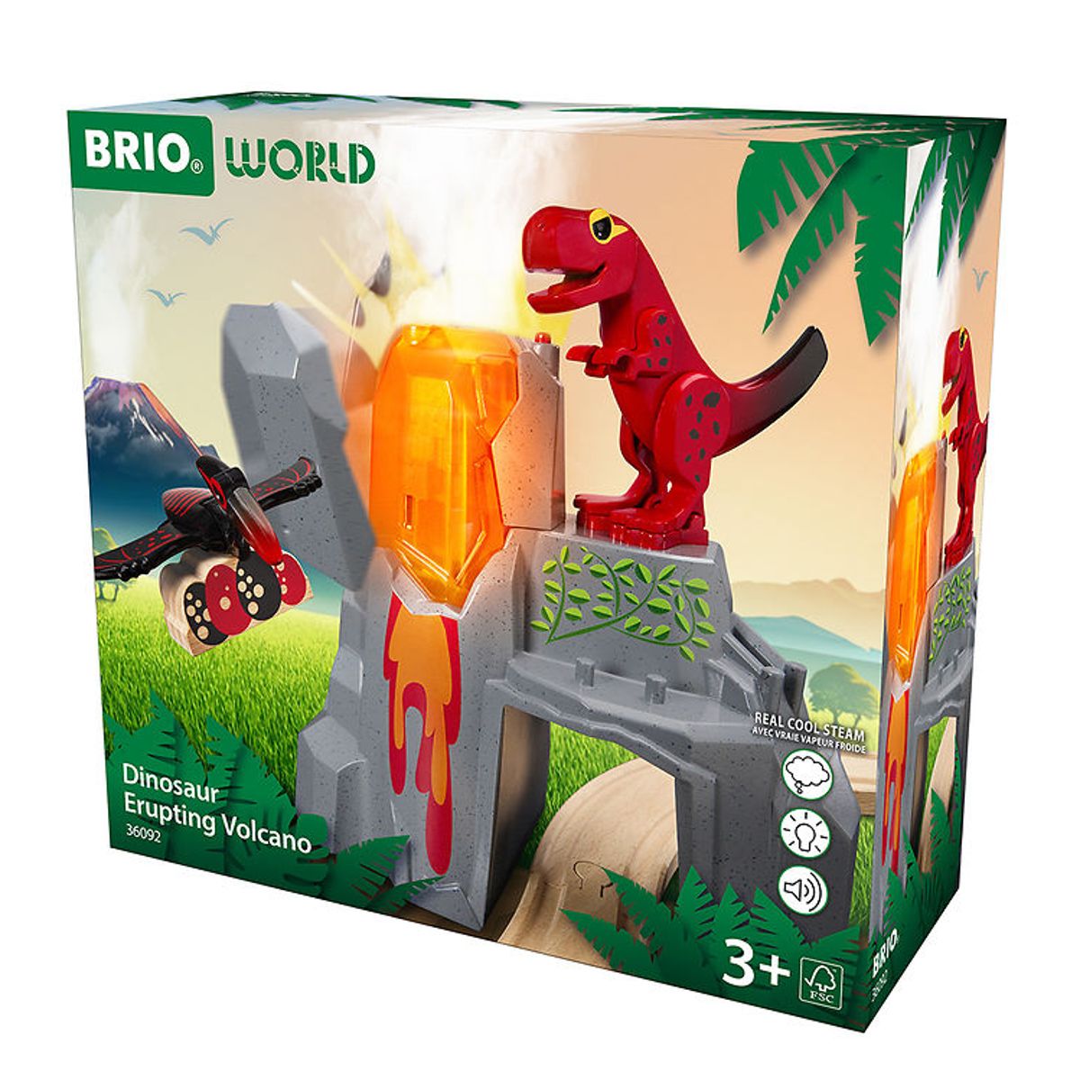 BRIO World Aktiv Vulkan m. Dinosaurer - 36092