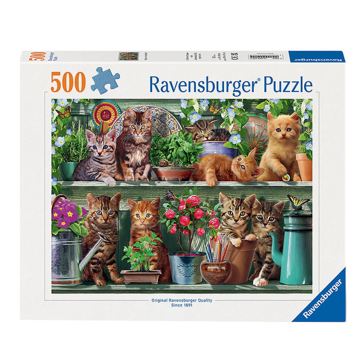 Ravensburger Puslespil - 500 Brikker - Cats On The Shelf