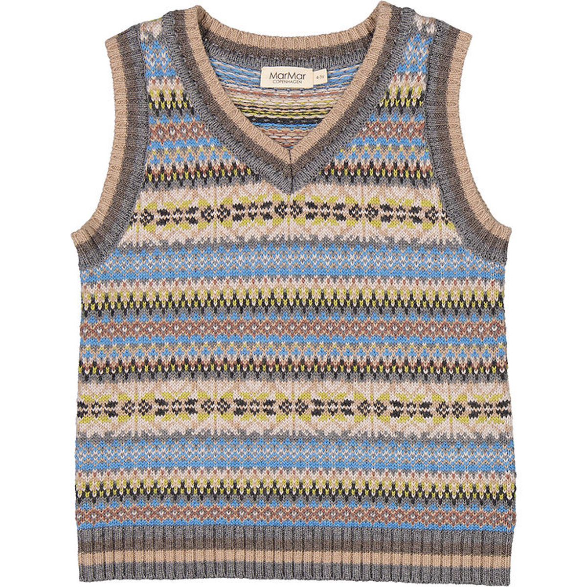 MarMar Vest - Uld/Bomuld - Taj - Fair Isle