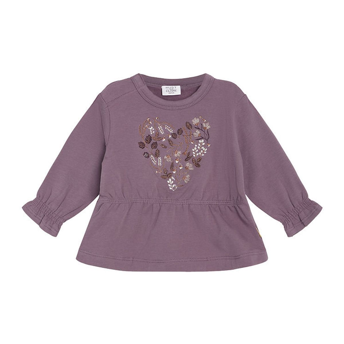 Hust and Claire Sweatshirt - Sara - Dark Plum m. Blomster