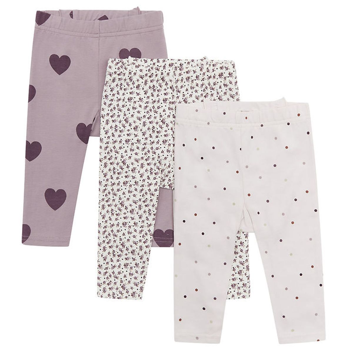 Hust and Claire Leggings - 3-pak - Liva - Purple Dove m. Flæser