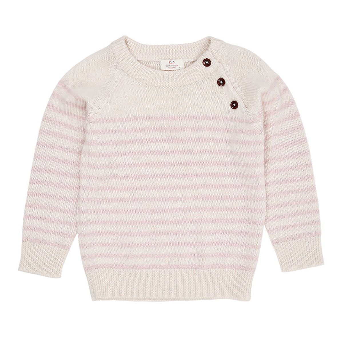 Copenhagen Colors Bluse - Uld - Strik - Cream/Dusty Rose Stripe