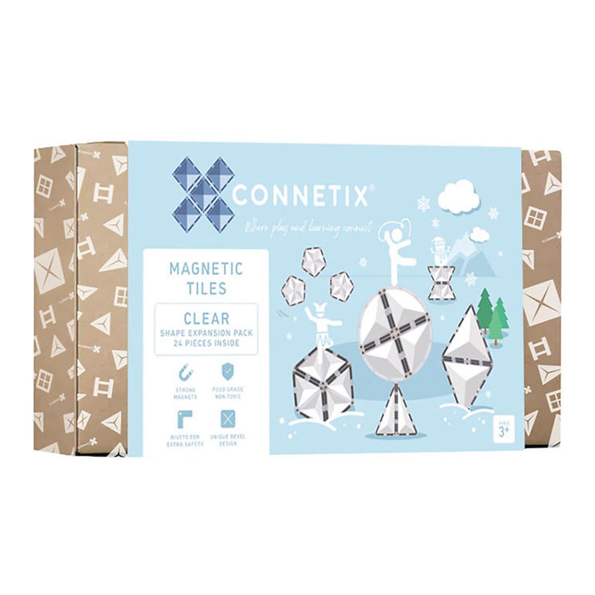 Connetix Magnetsæt - 24 Dele - Clear Shape Expansion Pack