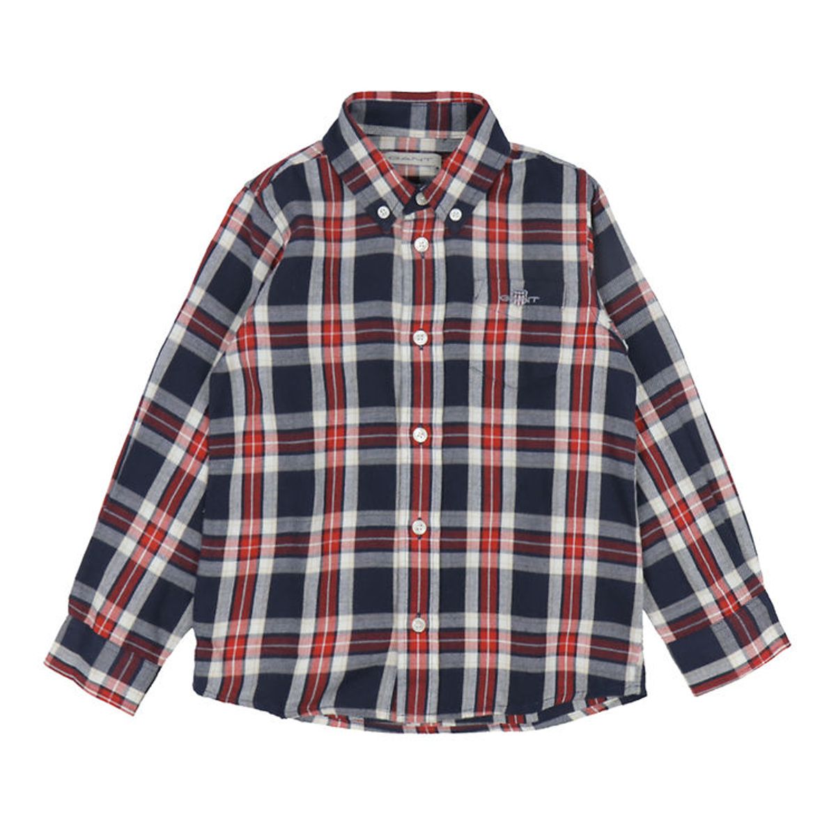 GANT Skjorte - Checked Flannel - Evening Blue