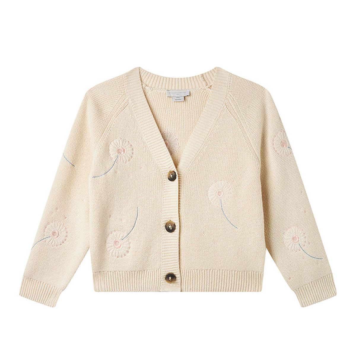 Stella McCartney Kids Cardigan - Strik - Creme med Blomster