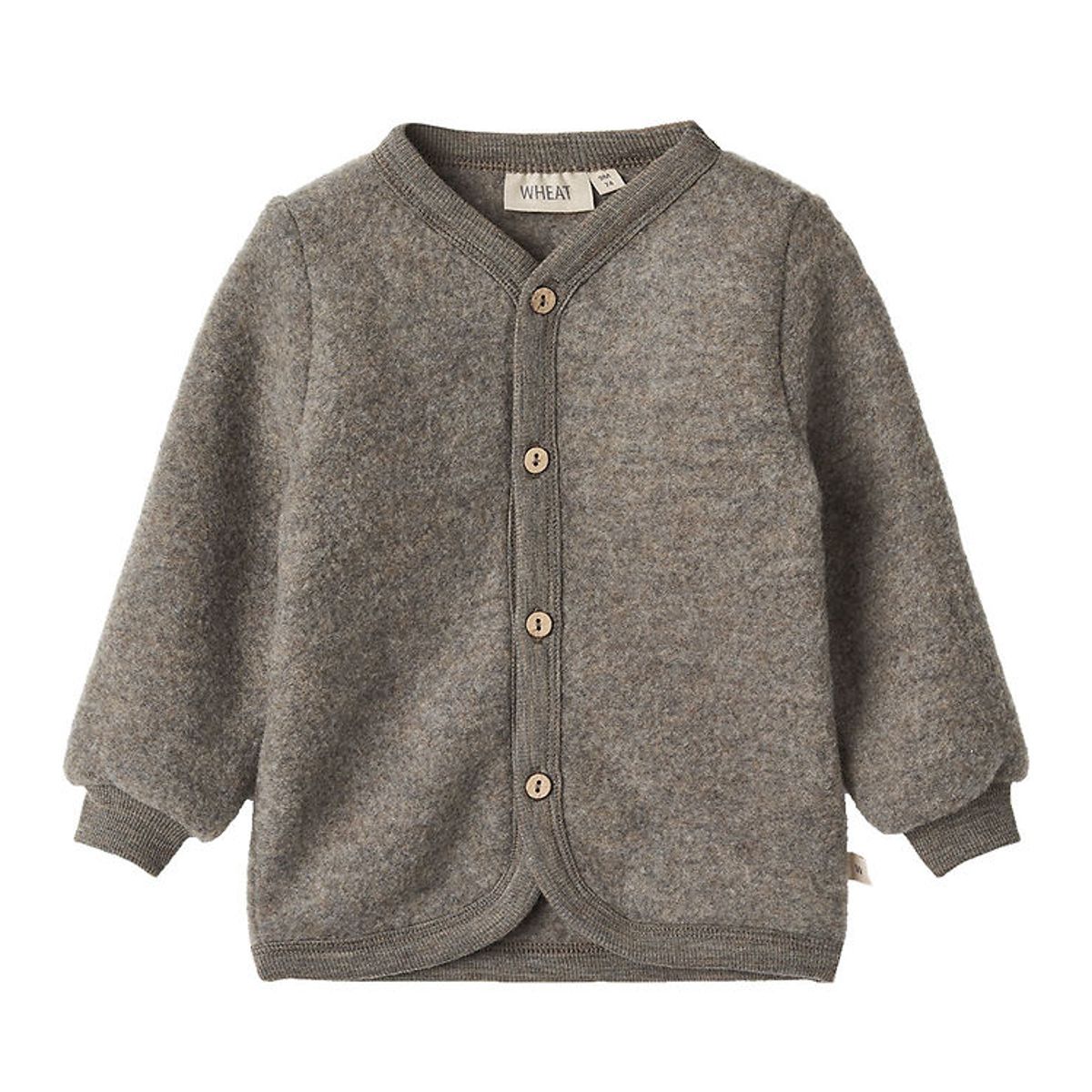 Wheat Cardigan - Uldfleece - Kari - Brown Melange