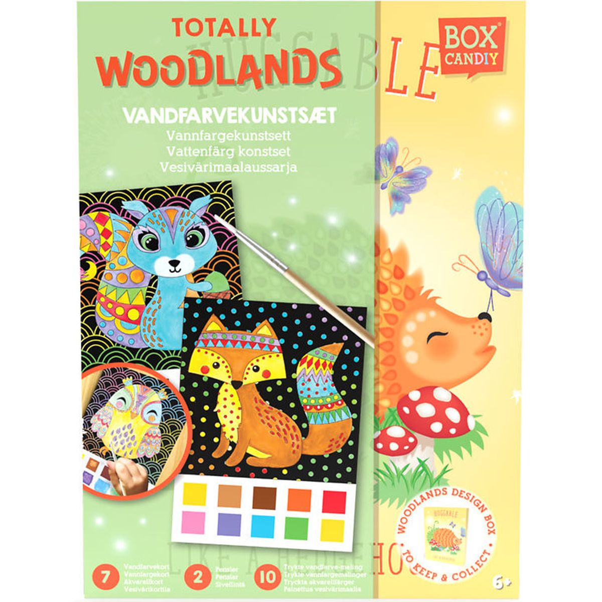 BOX CANDIY Kreasæt - Vandfarvekunstsæt - Totally Woodlands