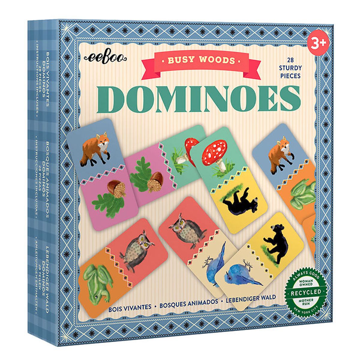 Eeboo Spil - Domino - Busy Woods