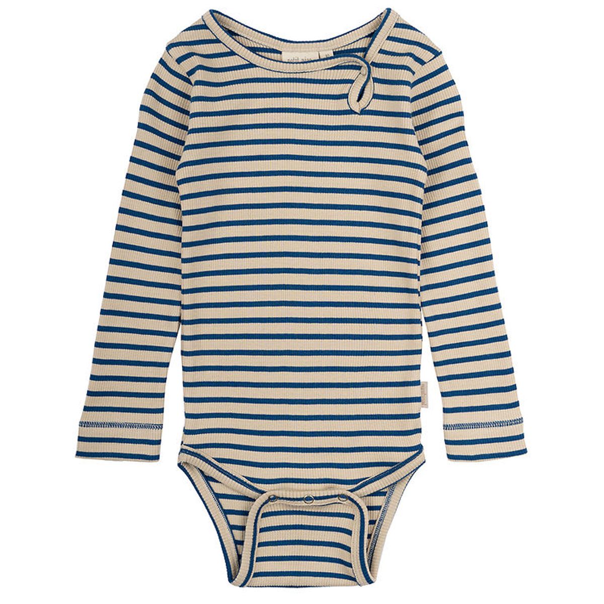 Petit Piao Body l/æ - Rib - Modal - Dark Cobalt/Dark Off White