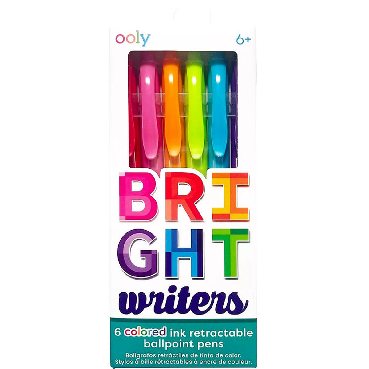 Ooly Kuglepenne - Bright Writers Colored Ballpoint Pens - 6 Stk.