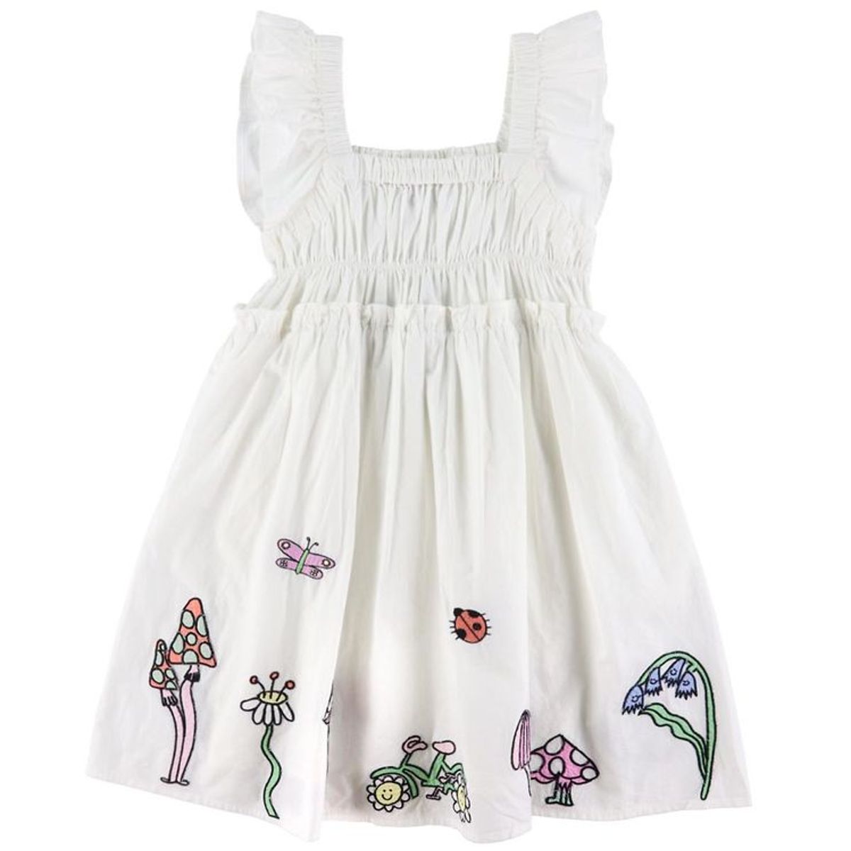 Stella McCartney Kids Kjole - Ivory m. Broderi