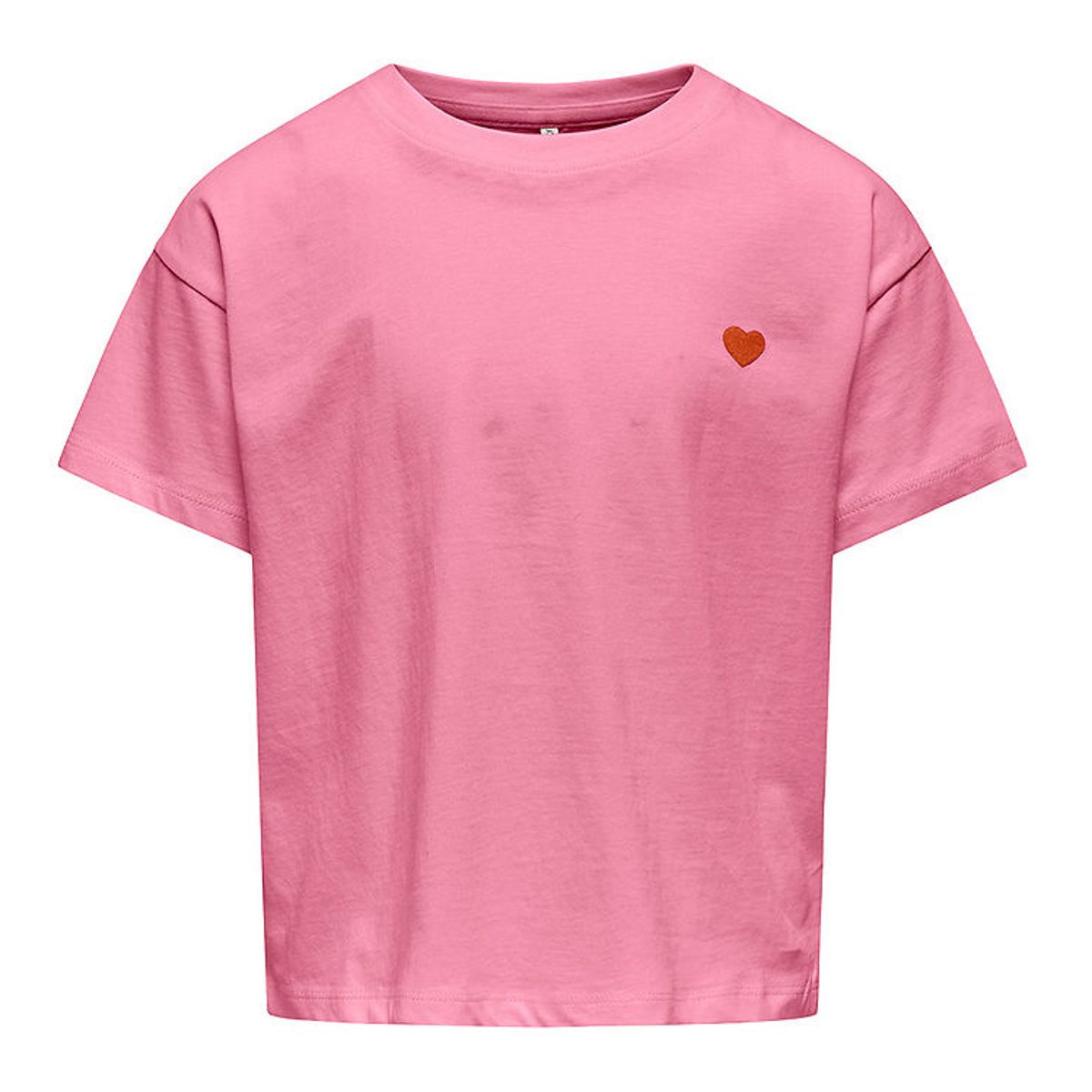 Kids Only T-Shirt - Noos - KogMaiken - Begonia Pink m. Hjerte