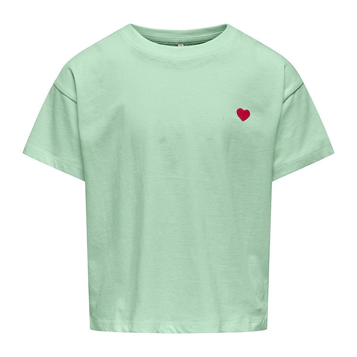 Kids Only T-Shirt - Noos - KogMaiken - Birds Egg Green m. Hjerte