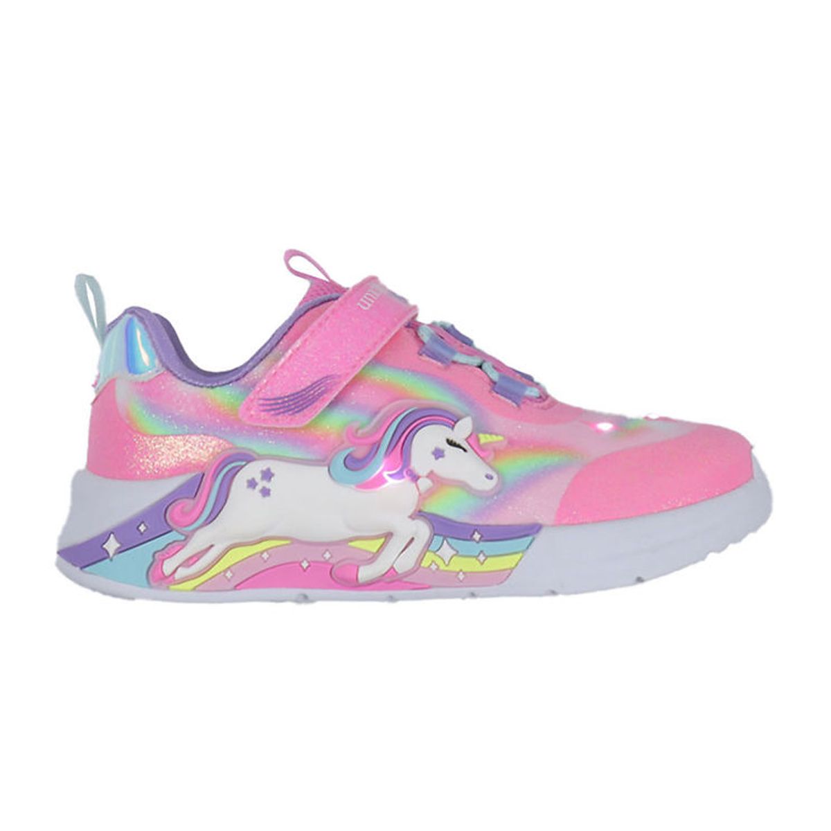 Skechers Sko m. Lys - Unicorn Chaser - Pink/Multi