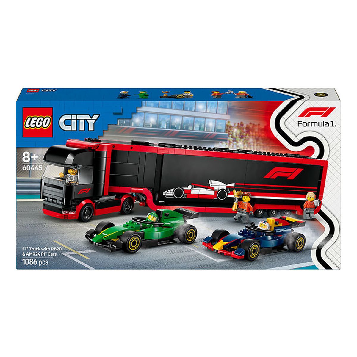 LEGO ® City - F1 ®-lastbil m. F1 ®-biler 60445 - 1086 Dele