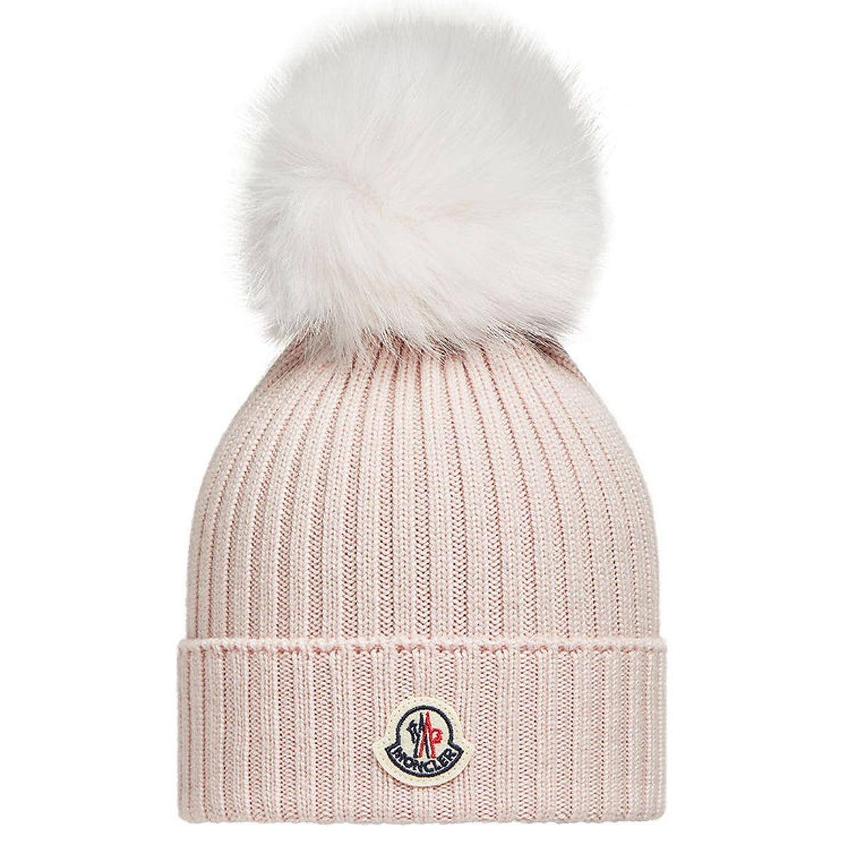 Moncler Hue - Uld - Rosa m. Pelskvast