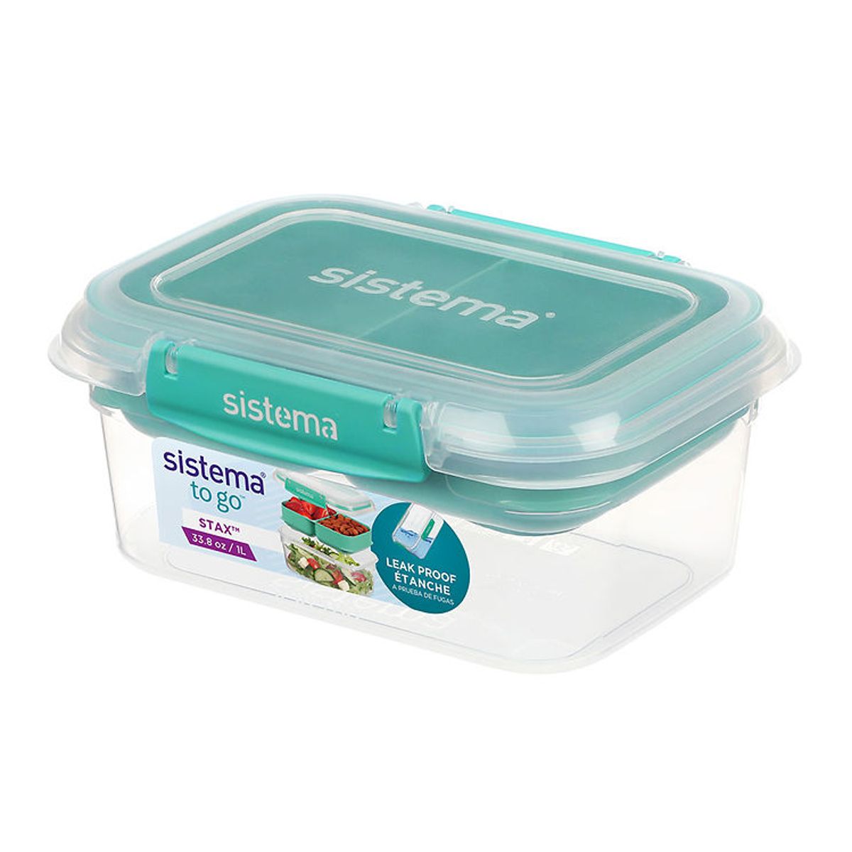 Sistema Madkasse - 1L Rectangle Stax To Go - Turkis