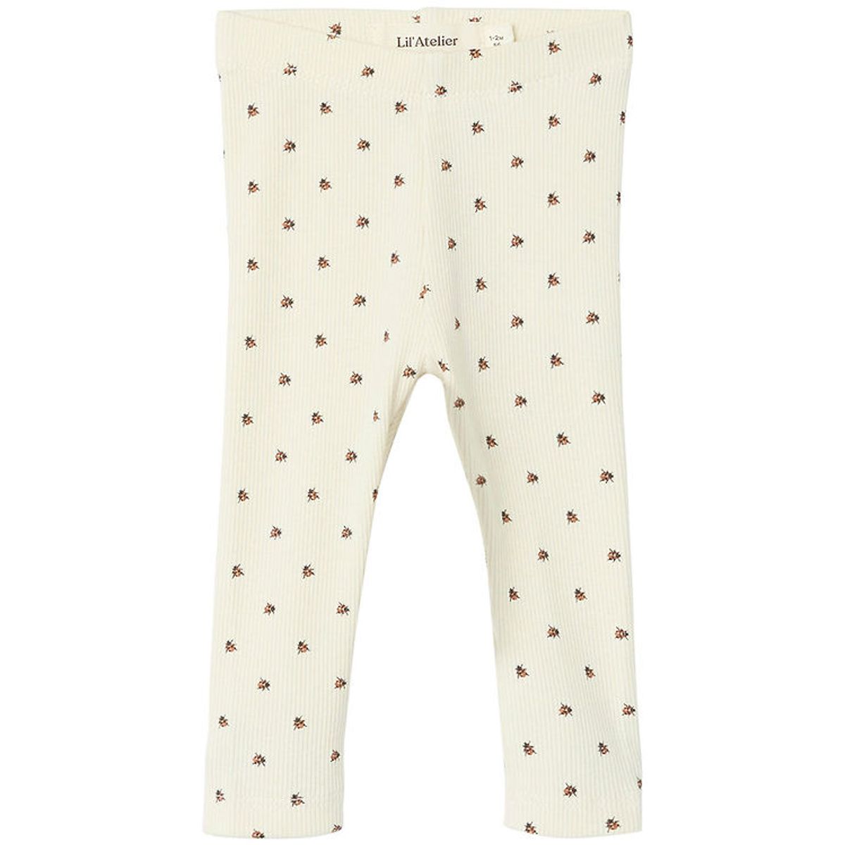 Lil Atelier Leggings - Ladybug - Slim Rib - NbnLago - Turtledove