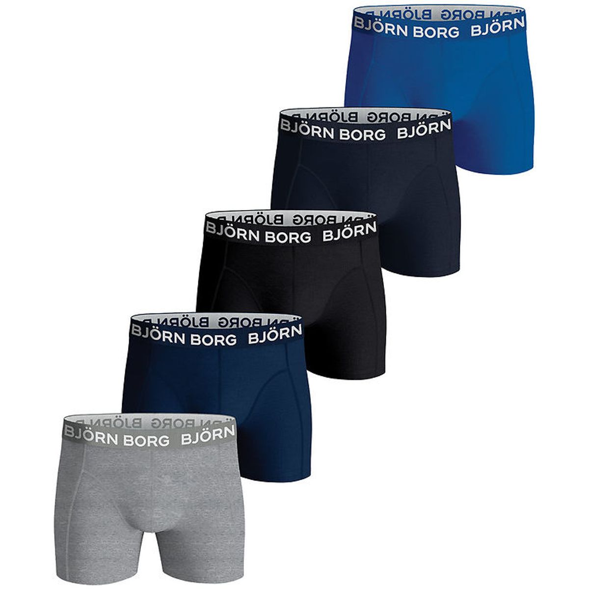 Björn Borg Boxershorts - 5-pak - Blå/Sort/Grå