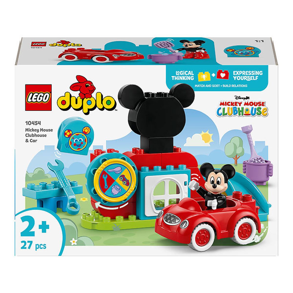 LEGO ® DUPLO - Mickeys Klubhus Og Bil 10454 - 27 Dele