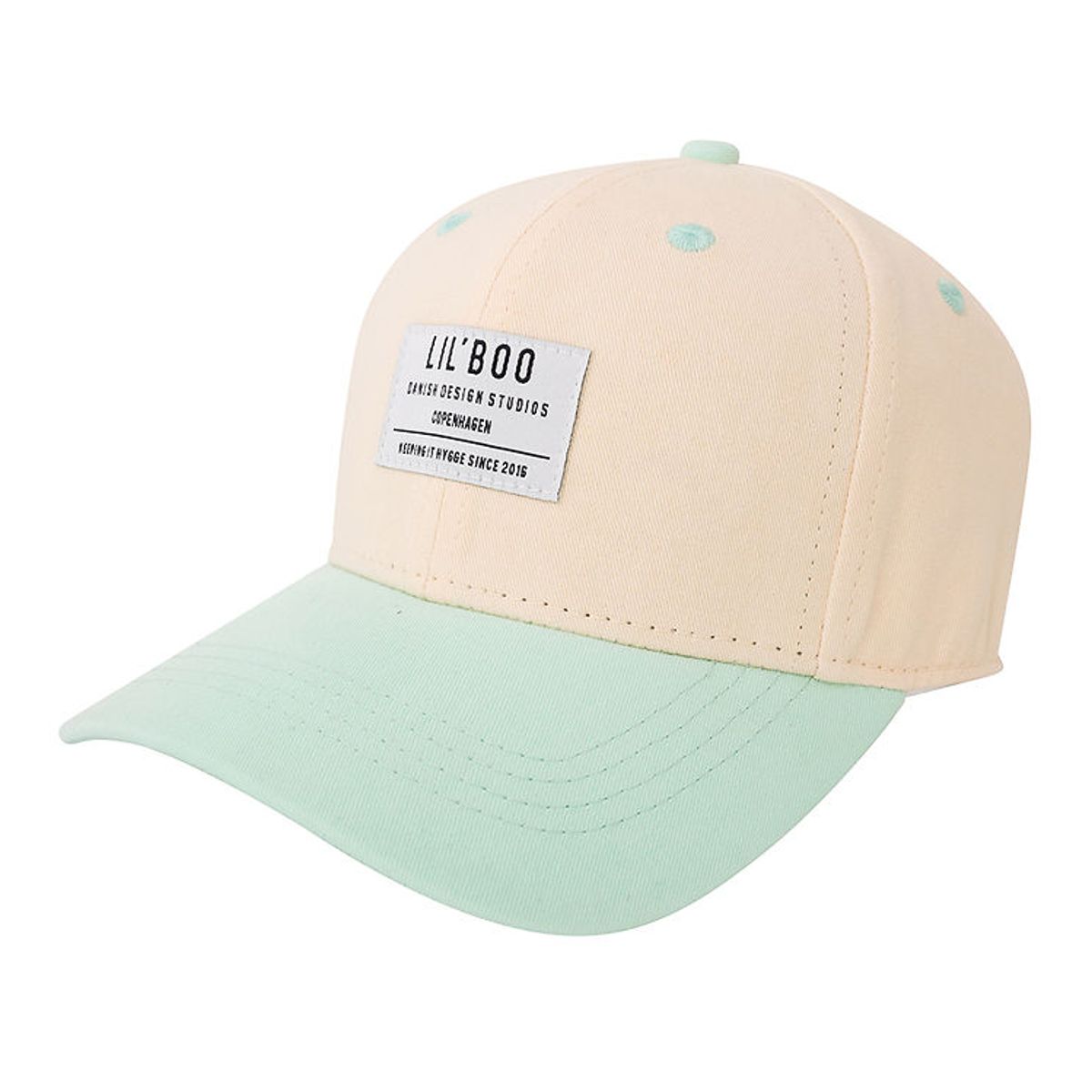 Lil' Boo Copenhagen Kasket - Organic Block Snapback - Peach/Mint