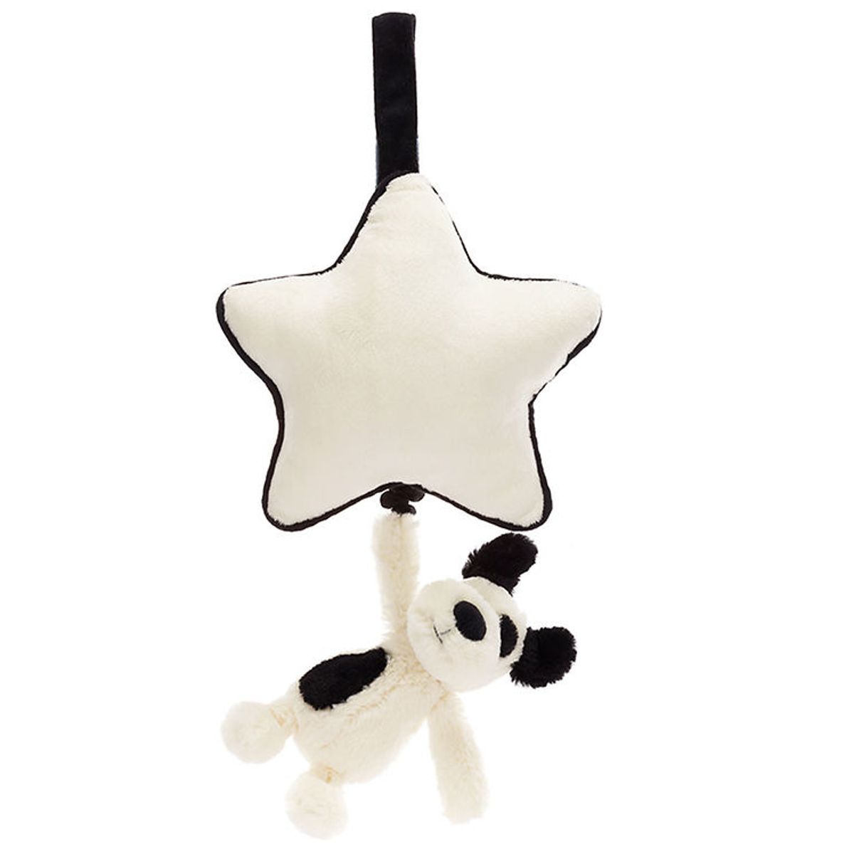 Jellycat Musikuro m. Stjerne - Bashful Black & Cream Puppy