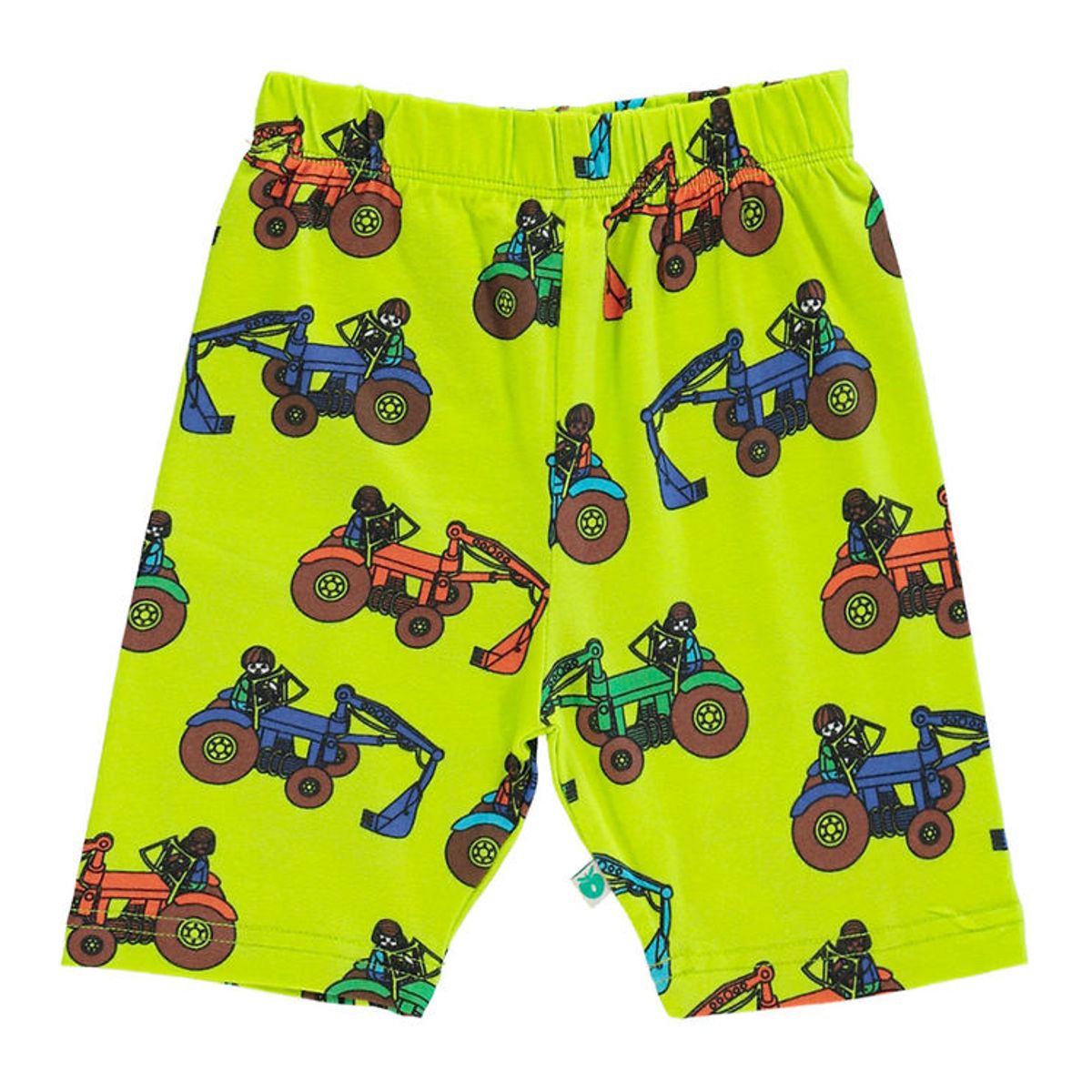 Småfolk Shorts - Bright Green m. Traktorer