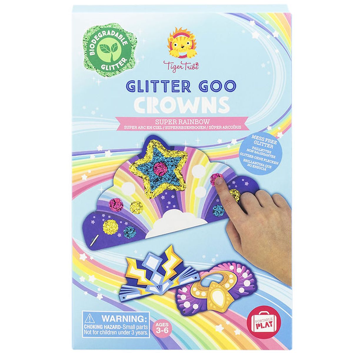 Tiger Tribe Kreasæt - Glitter Goo Crowns - Super Rainbow