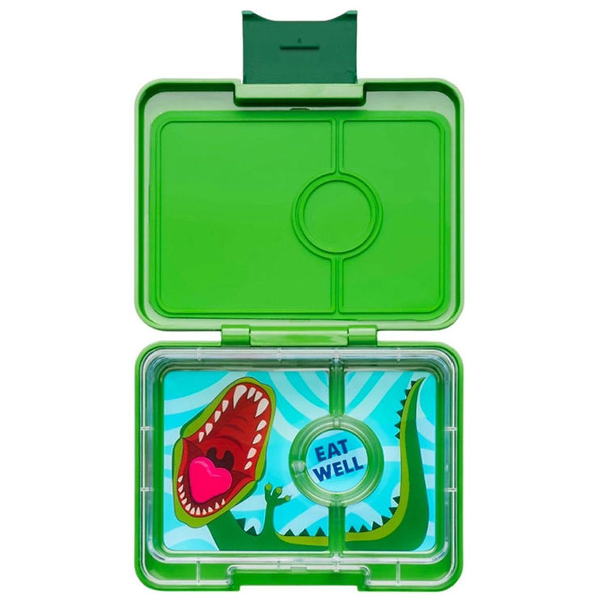 Yumbox Madkasse m. 3 Rum - Bento Snack - Jurassic Green/Dinosaur