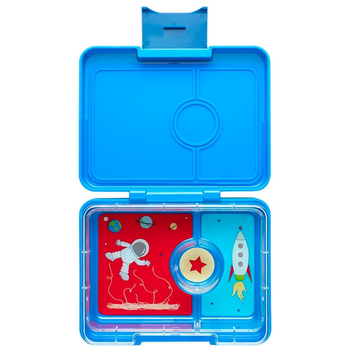 Yumbox Madkasse m. 3 Rum - Bento Snack - Surf Blue/Rocket