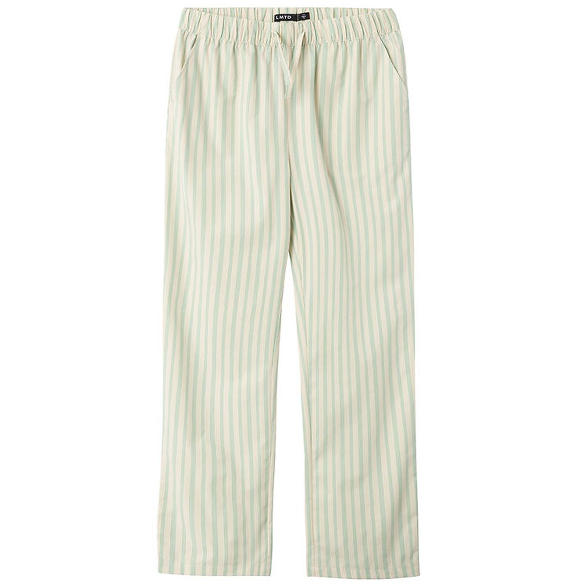 LMTD Bukser - NlfTipsy - Turtledove/Créme De Menthe Stripes