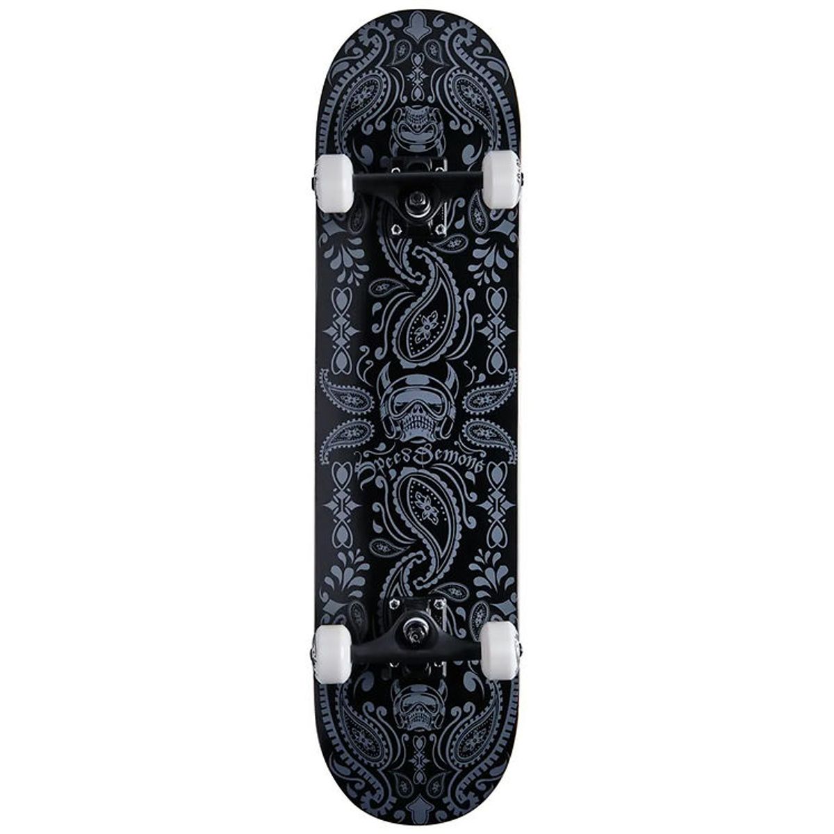 Speed Demons Skateboard - 8" - Bandana Komplet - Sort/Sølv