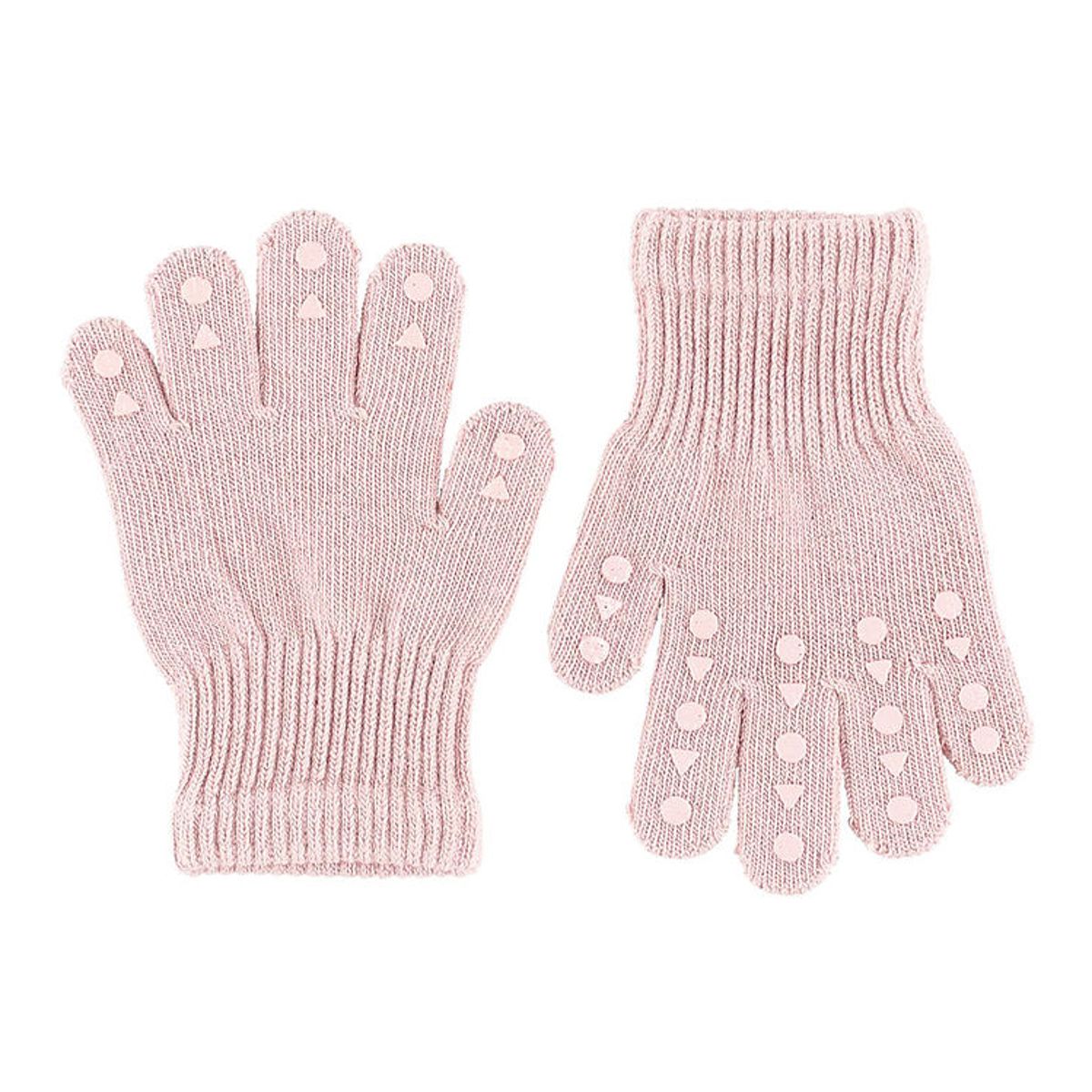 GoBabyGo Handsker - Strik - Soft Pink m. Dupper