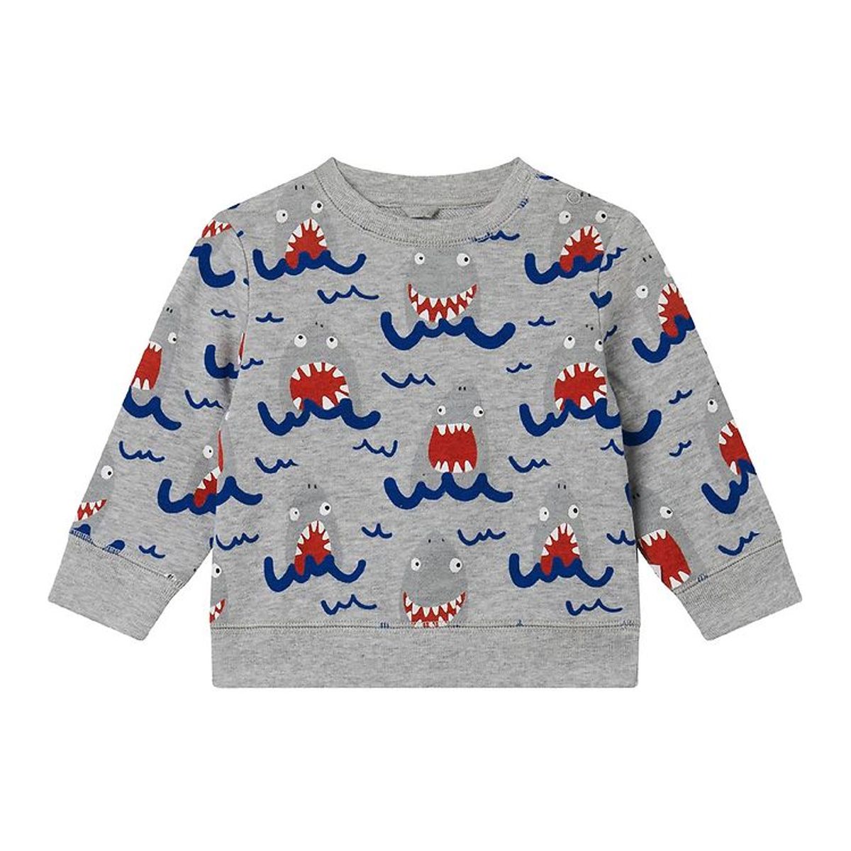 Stella McCartney Kids Sweatshirt - Gråmeleret m. Hajer