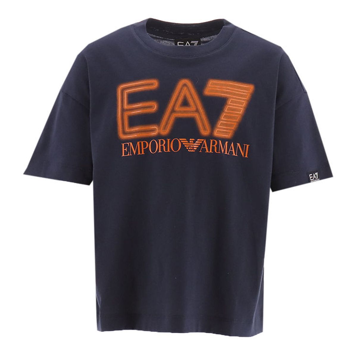 EA7 T-shirt - Navy m. Orange