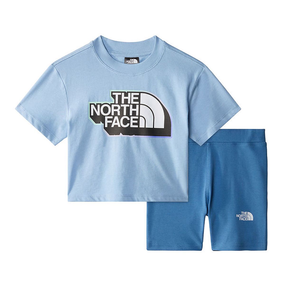 The North Face Shortssæt - T-shirt/Cykelshorts - Steel Blue/Ind