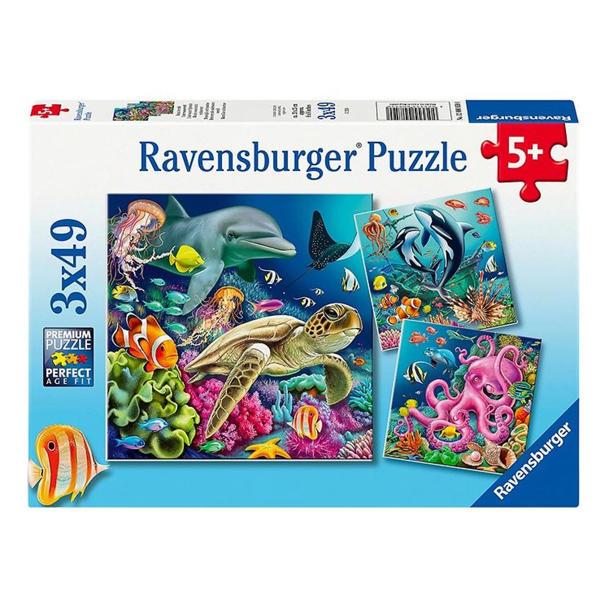 Ravensburger Puslespil - 3x49 Brikker - Under Water